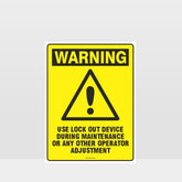 Custom Signs For Business,Warning Use Lock Out Device Sign